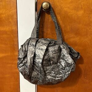 CHANEL Silver and Black Shoulder Bag